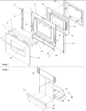Oven Door and Storage Door Diagram and Parts List for ART6522CC P1143853NCC Amana Range