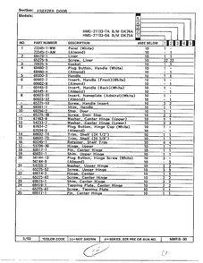 Freezer Door Page 2 Diagram and Parts List for 21133-A  Admiral Refrigerator