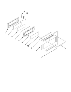 Part Location Diagram of W10323581 Whirlpool Door Handle - White