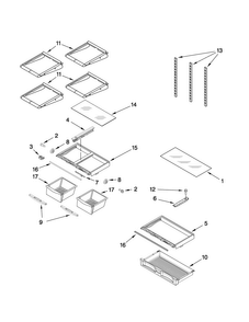 Shelf Parts Diagram and Parts List for MFT2771WEM2  Maytag Refrigerator