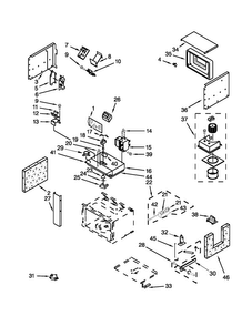 Cabinet And Stirrer Parts Diagram and Parts List for JMW2430WR00  Jenn-Air Microwave