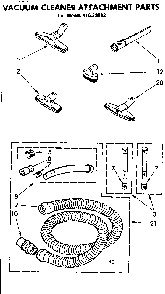 Attachment Parts Diagram and Parts List for 11629802  Kenmore Canister Vacuum