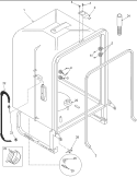 Tub Diagram and Parts List for DWA63AB P1318631W Amana Dishwasher