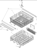 Rack Diagram and Parts List for DWA63AB P1318631W Amana Dishwasher