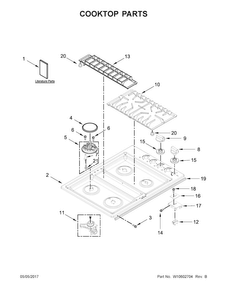 Cooktop Parts Diagram and Parts List for JGD3430BB00  Jenn-Air Cooktop