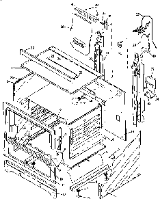 Cabinet Section Diagram and Parts List for RLN345UW P1142389NW Caloric Range
