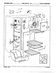 Freezer Compartment Diagram and Parts List for 21804A  Admiral Refrigerator