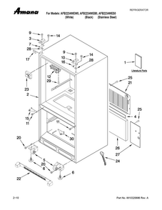 Cabinet Parts Diagram and Parts List for AFB2234WEB0  Amana Refrigerator