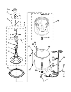 Basket And Tub Parts Diagram and Parts List for 3LMVWC100YW1  Maytag Washer