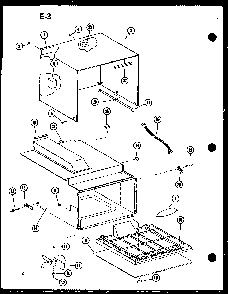 Cabinet Diagram and Parts List for RC-6D P73860-1M Amana Microwave