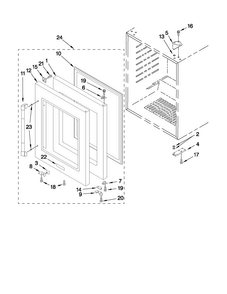 Door Parts Diagram and Parts List for JUB248RYRP00  Jenn-Air Wine and Beverage Cooler