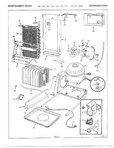 Unit Compartment/system Diagram and Parts List for 2484-42A  Admiral Refrigerator