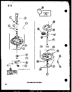 Transmission Assembly Diagram and Parts List for TAA200 P75751-13W Amana Washer