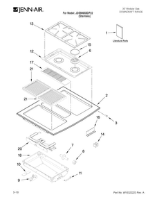 Cooktop Parts Diagram and Parts List for JDS9865BDP22  Jenn-Air Range