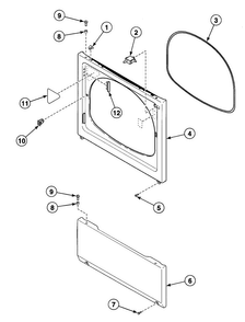 Front Panel Diagram and Parts List for SDG609QF  Speed Queen Dryer