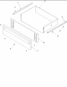 Storage Drawer Assembly Diagram and Parts List for CARDS801WW-P1131925NWW  Amana Range