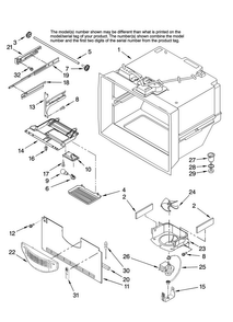 Freezer Liner Parts Diagram and Parts List for ABL2533FES12  Amana Refrigerator