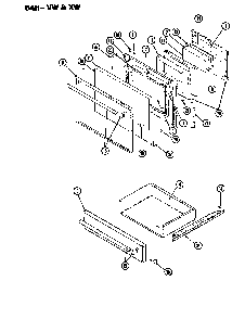 Door Parts Diagram and Parts List for 64HN-4TKVW-EV  Magic Chef Range