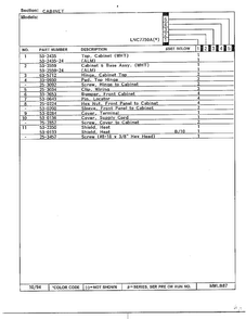 Cabinet Page 2 Diagram and Parts List for 7750A  Norge Dryer