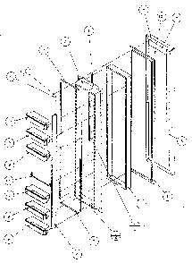 Freezer Door Diagram and Parts List for SX120J-P7870122W  Amana Refrigerator