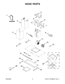 Hood Parts Diagram and Parts List for JVW0330LS0  Maytag Range Hood