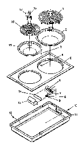 Cooktop Module-cc1e And Cc1w Diagram and Parts List for AKDH6E P1131744NE Amana Cooktop