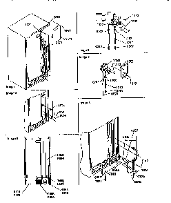 Cabinet Back Diagram and Parts List for SRD27SE-P1190329WE  Amana Refrigerator