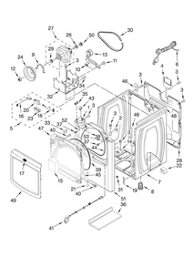 Cabinet Parts Diagram and Parts List for MGDB400VQ0  Maytag Dryer