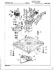 Base And Drive Diagram and Parts List for 6638A  Norge Washer