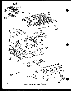Freezer Compartment Parts Diagram and Parts List for TM14E-P74645-11W  Amana Refrigerator