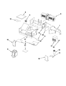 Air Flow Parts Diagram and Parts List for YJMV8208WS0  Jenn-Air Microwave