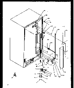 Cabinet Back Diagram and Parts List for SXDE27NPL-P1162204WL  Amana Refrigerator