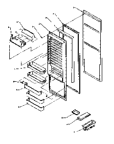 Ref Door Diagram and Parts List for 2599CIWEA-P1170601WL  Amana Refrigerator