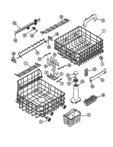 Track And Rack Assembly Diagram and Parts List for JDB6510AWK  Jenn-Air Dishwasher