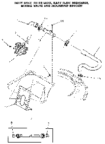 Water System Diagram and Parts List for NA6821L33838  Speed Queen Washer