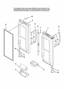Refrigerator Door Parts Diagram and Parts List for MFF2558KES12  Maytag Refrigerator