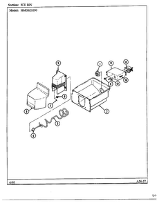 Ice Bin Diagram and Parts List for 621050  Admiral Refrigerator