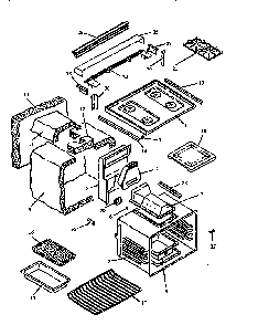 Main Top And Oven Assy Diagram and Parts List for RST310UK-P1130738NK  Caloric Range