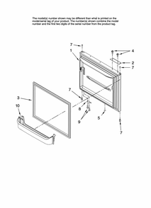 Freezer Door Parts Diagram and Parts List for GB1924PEKW12  Maytag Refrigerator