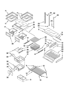 Shelf Parts Diagram and Parts List for JFC2290VTB4  Jenn-Air Refrigerator