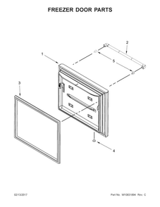 Freezer Door Parts Diagram and Parts List for JFC2290REP00  Jenn-Air Refrigerator