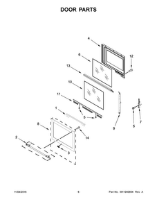 Door Parts Diagram and Parts List for MES8800FZ0  Maytag Range