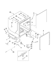 Tub And Frame Parts Diagram and Parts List for MDB8959AWB1  Maytag Dishwasher