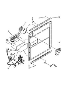 Door And Latch Parts Diagram and Parts List for JDB3650AWF3  Jenn-Air Dishwasher