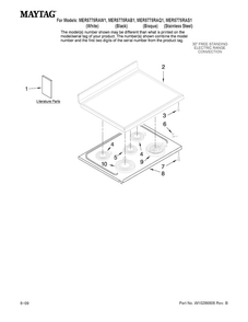 Cooktop Parts Diagram and Parts List for MER5775RAW1  Maytag Range