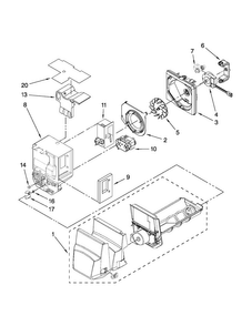 Motor And Ice Container Parts Diagram and Parts List for JFI2089WTS4  Jenn-Air Refrigerator