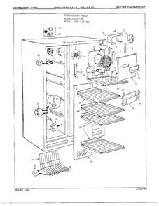 Freezer Compartment Diagram and Parts List for 22992-OA  Admiral Refrigerator