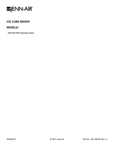 Cover Sheet Diagram and Parts List for JIM159XYRS0  Jenn-Air Ice Maker