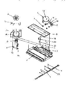 Compressor Compartment Diagram and Parts List for TR21S4L-P1196104WL  Amana Refrigerator