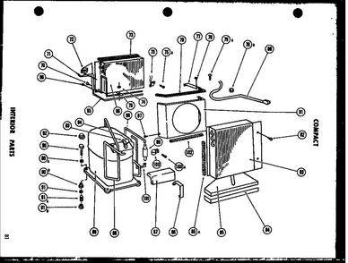 Interior Parts Diagram and Parts List for 109-2GM P54336-38R Amana Air Conditioner